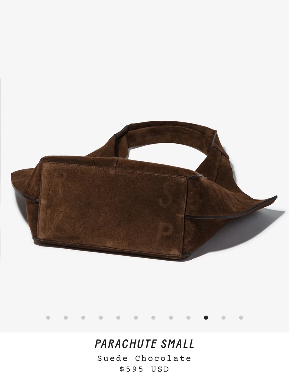RVSP Paris Brown Suede Shoulder Tote Bag - Classic Women’s Handbag - Picture 5 of 8